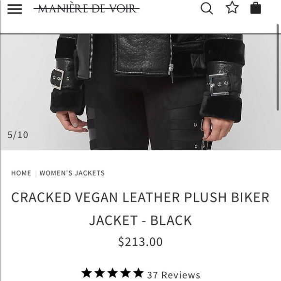 Plush Vegan-Leather Aviator Fall Jacket in Black - Picture 6 of 8